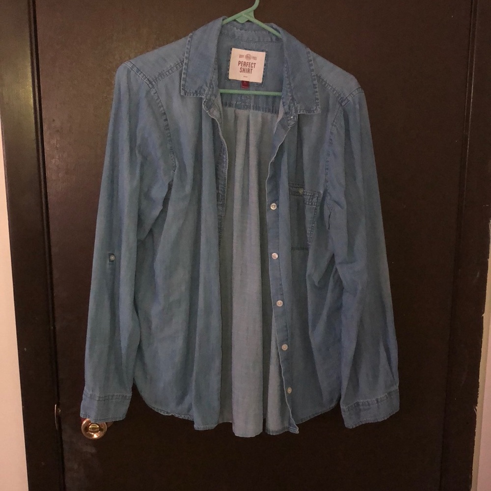 Denim button down